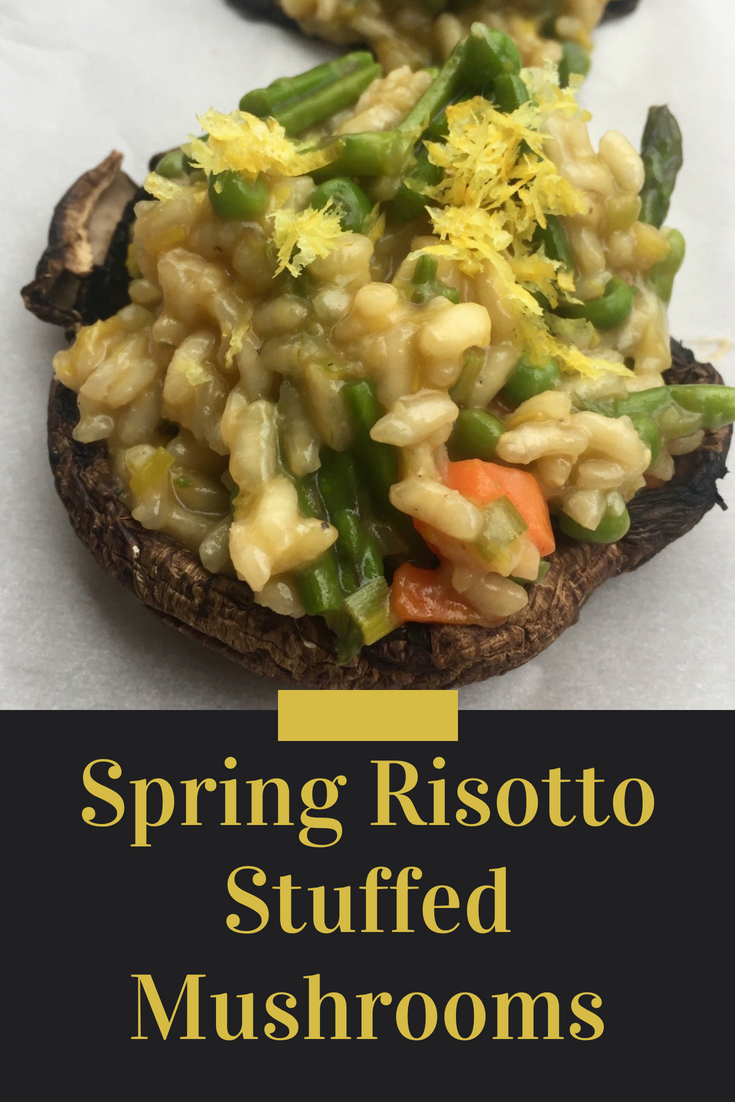 Spring Risotto Stuffed Mushrooms